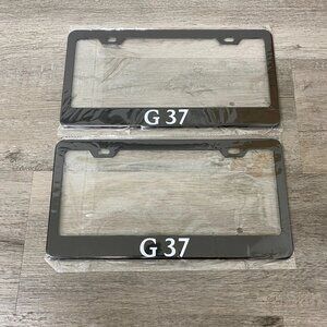 2 Pack For Infiniti G37 Black Finish Stainless Steel Metal License Plate Frame